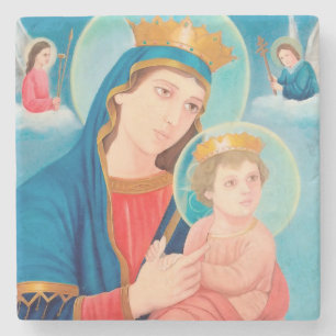Our Lady of Perpetual Help Catholic Stone Coaster
