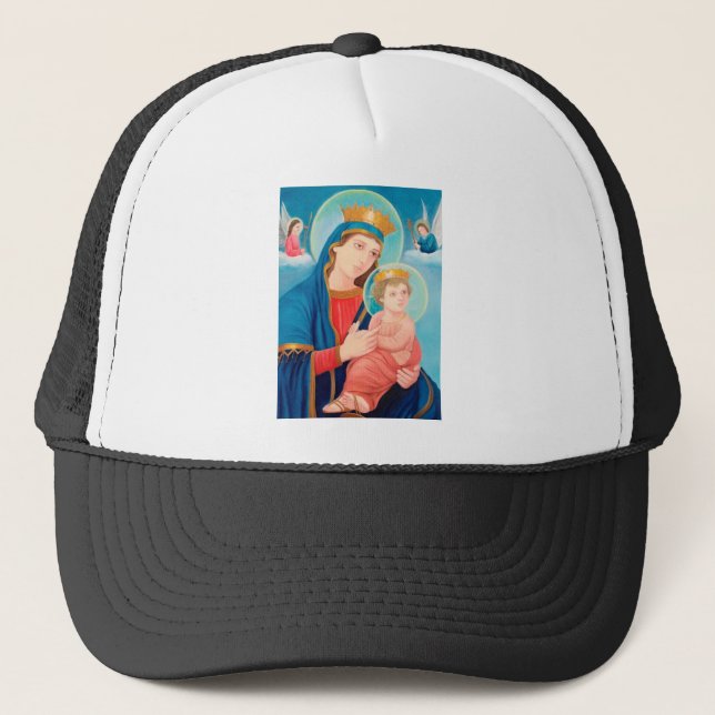 Our Lady of Perpetual Help Catholic Trucker Hat (Front)