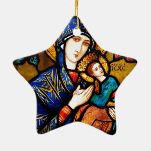 our lady of perpetual help ceramic ornament