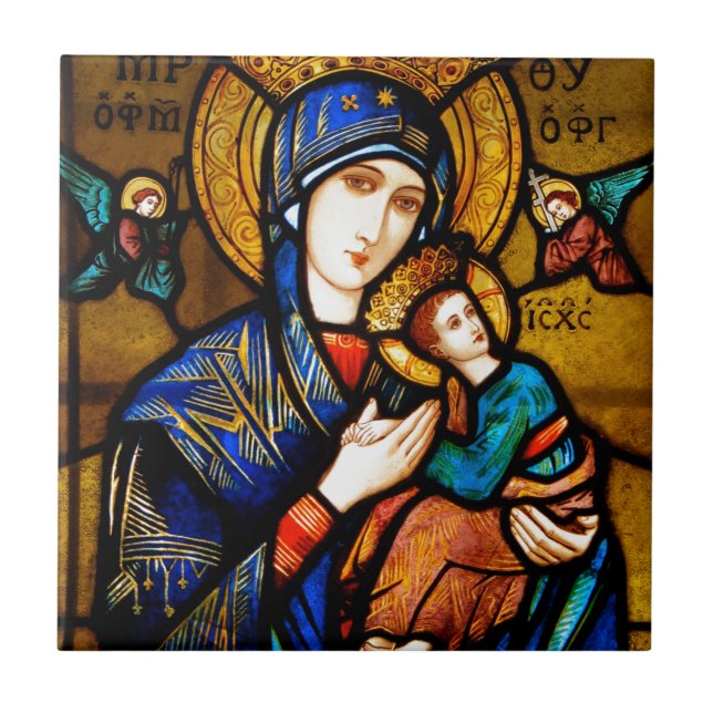 our lady of perpetual help ceramic tile (Front)