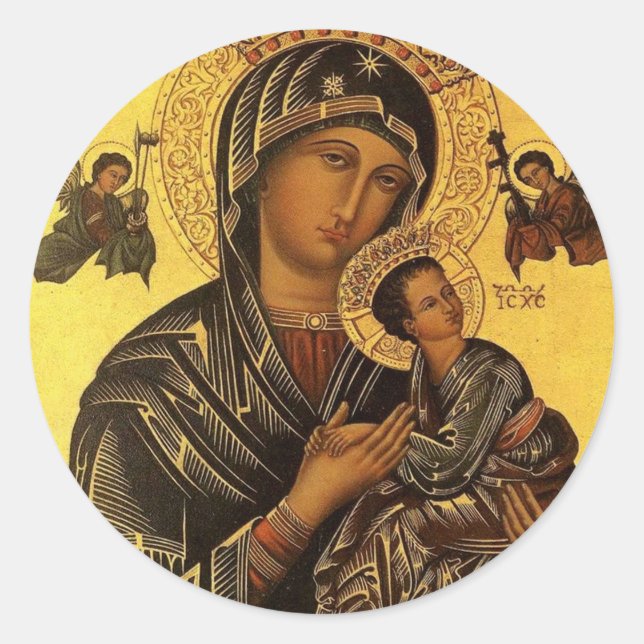 Our Lady Of Perpetual Help Classic Round Sticker (Front)