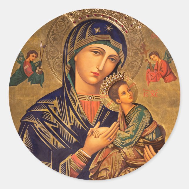 Our Lady Of Perpetual Help Classic Round Sticker (Front)