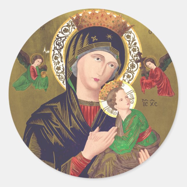 Our Lady of Perpetual Help Classic Round Sticker (Front)