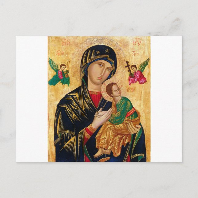 Our Lady of Perpetual Help Icon Virgin Mary Art Postcard (Front)