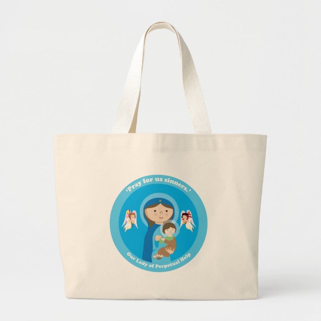 Our Lady of Perpetual Help Large Tote Bag (Front)