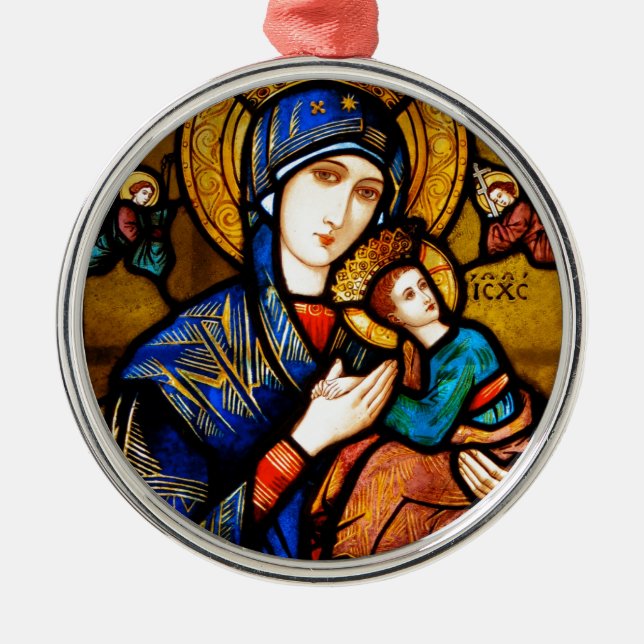 our lady of perpetual help metal tree decoration (Front)