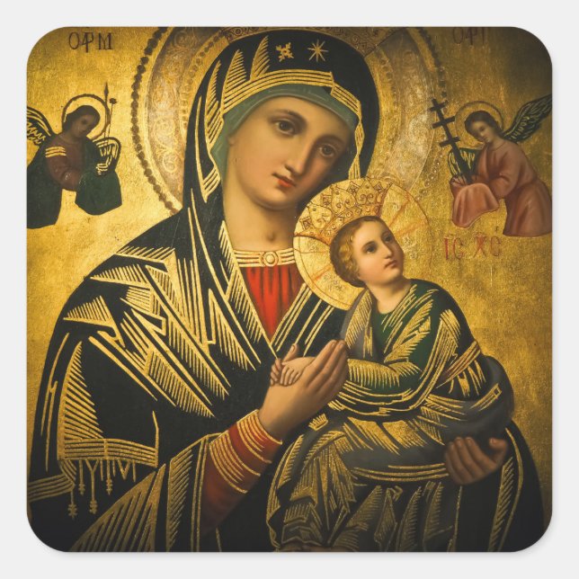 Our Lady of Perpetual Help Square Sticker (Front)