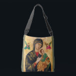 Our Lady of Perpetual help Virgin Mary Icon Russia Crossbody Bag<br><div class="desc">Our Lady of Perpetual help Virgin Mary Icon Russia. Our Lady of Perpetual Help (also known as Our Lady of Perpetual Succour) is a Roman Catholic title of the Blessed Virgin Mary as represented in a celebrated 15th-century Byzantine icon also associated with the same Marian apparition. The icon originated from...</div>