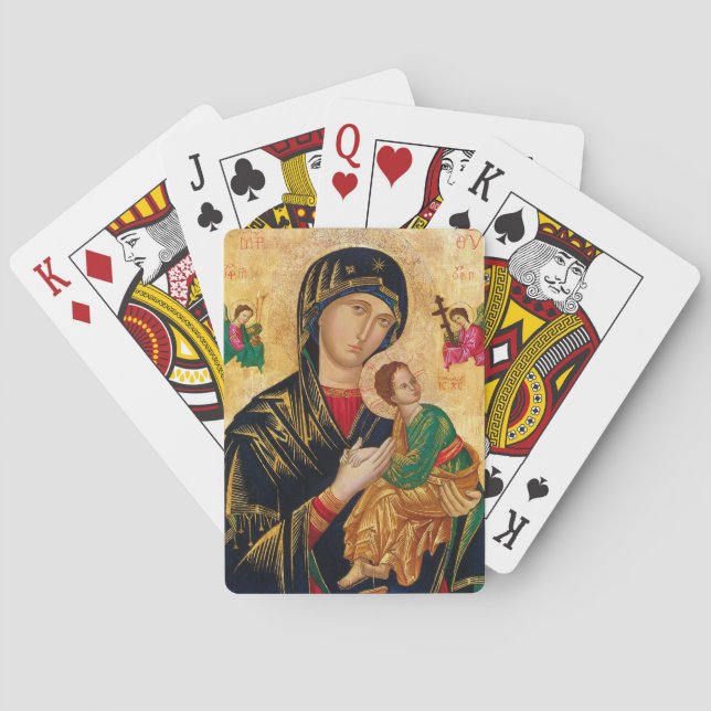 Our Lady of Perpetual help Virgin Mary Icon Russia Playing Cards (Back)