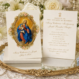 Our Lady of Pompei Catholic Wedding Prayer Card