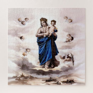 Our Lady of Prompt Succour BW Jigsaw Puzzle