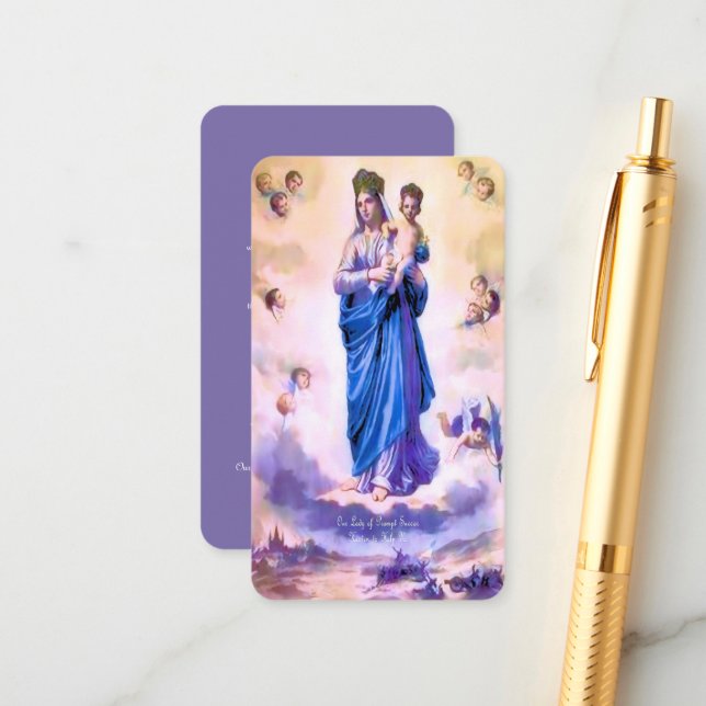Our Lady of Prompt Succour with Prayer Enclosure Card (Front/Back In Situ)