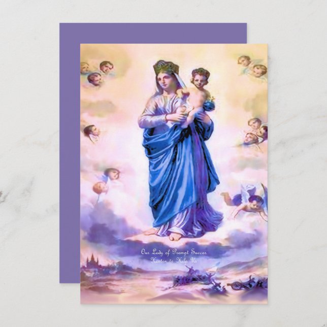 Our Lady of Prompt Succour with Prayer Holiday Card (Front/Back)