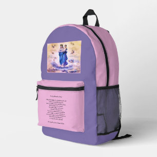 Our Lady of Prompt Succour with Prayer Printed Backpack