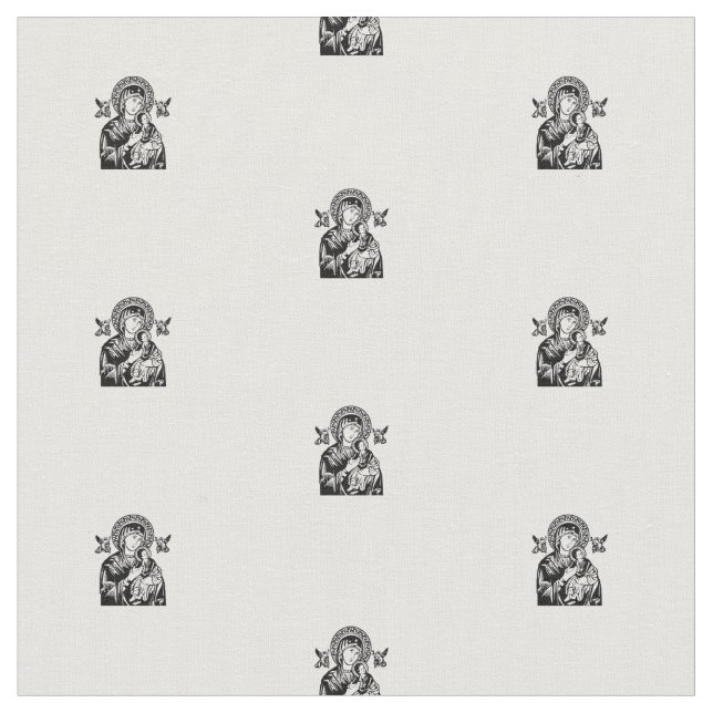 Our Lady of Rosary pattern fabric (Close Up)