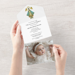 Our Lady of San Juan de los Lagos Baptism All In One Invitation
