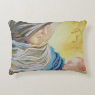 Our Lady of Silence holding baby Jesus Decorative Cushion