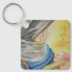 Our Lady of Silence holding baby Jesus Key Ring