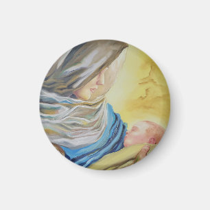 Our Lady of Silence holding baby Jesus Magnet