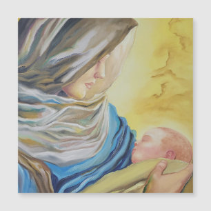 Our Lady of Silence holding baby Jesus Magnetic Invitation