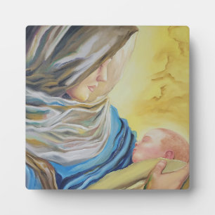 Our Lady of Silence holding baby Jesus Plaque