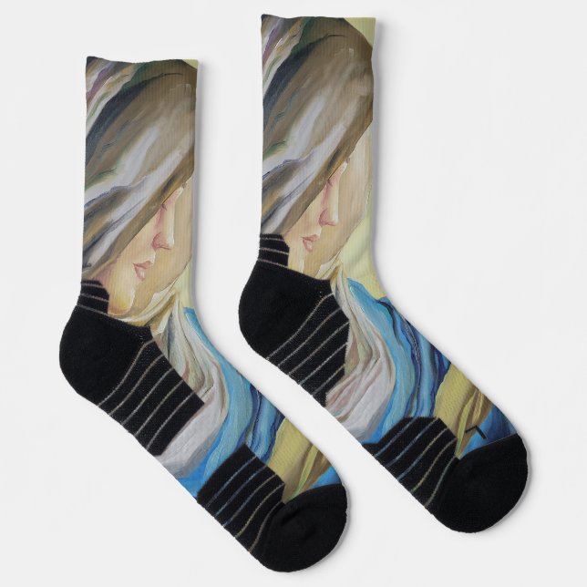 Our Lady of Silence holding baby Jesus Socks (Right)