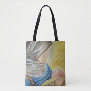 Our Lady of Silence holding baby Jesus Tote Bag