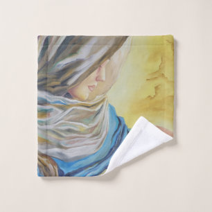 Our Lady of Silence holding baby Jesus Wash Cloth