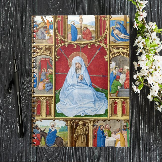 Our Lady of Sorrows Easter Lent Religious Mediaeva Notebook (Our Lady of Seven Sorrows Religious Christian Catholic Easter Lent Religious Medieval Notebook)