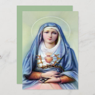 Our Lady of Sorrows with Prayer Holiday Card