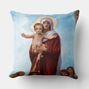 Our Lady of the Angels by William Bouguereau Cushion