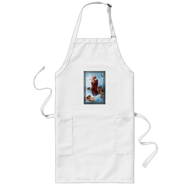 Our Lady of the Angels by William Bouguereau Long Apron (Front)