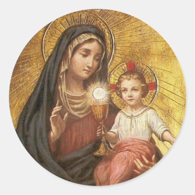 Our Lady of the Blessed Sacrament Classic Round Sticker (Front)