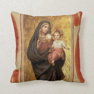 Our Lady of the Blessed Sacrament Virgin Mary Jesu Cushion
