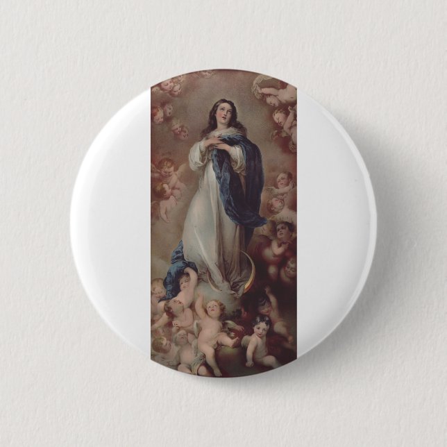 Our Lady of the Immaculate Conception 6 Cm Round Badge (Front)