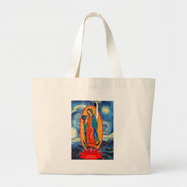 Our Lady of the KettleBells Large Tote Bag (Front)