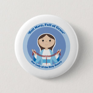 Our Lady of the Rosary 6 Cm Round Badge