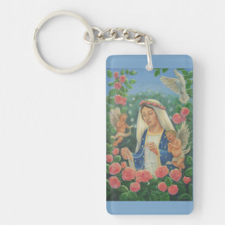 'Our Lady of the Rosary' by Jenny McLaughlin Key Ring