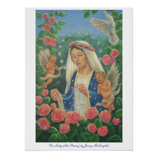 'Our Lady of the Rosary' by Jenny McLaughlin Poster