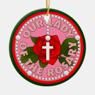 Our Lady of the Rosary Ceramic Ornament