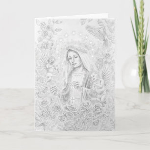 Our Lady of the Rosary, Drawing, Card