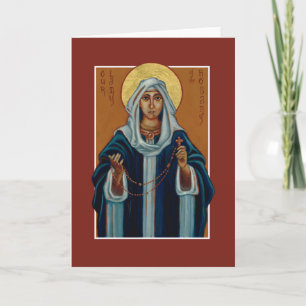 Our Lady of the Rosary (Mary) Icon Blank Note Card
