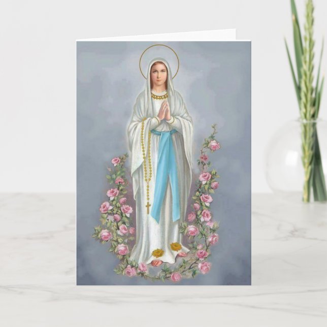 Our Lady of the Rosary w/roses Card (Front)