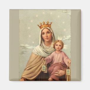 Our Lady of the Scapular With Baby Jesus Magnet
