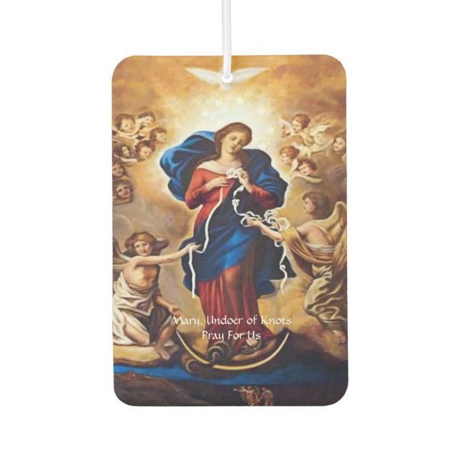 Our Lady Undoer of Knots Prayer Car Air Freshener (Front)