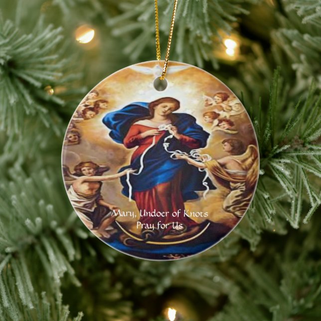 Our Lady Undoer of Knots Prayer Ceramic Ornament (Tree)
