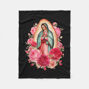 Our Lady Virgen De Guadalupe Saint Virgin Mary Nk  Fleece Blanket