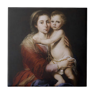 Our Lady Virgin Mary of the Rosary Ceramic Tile