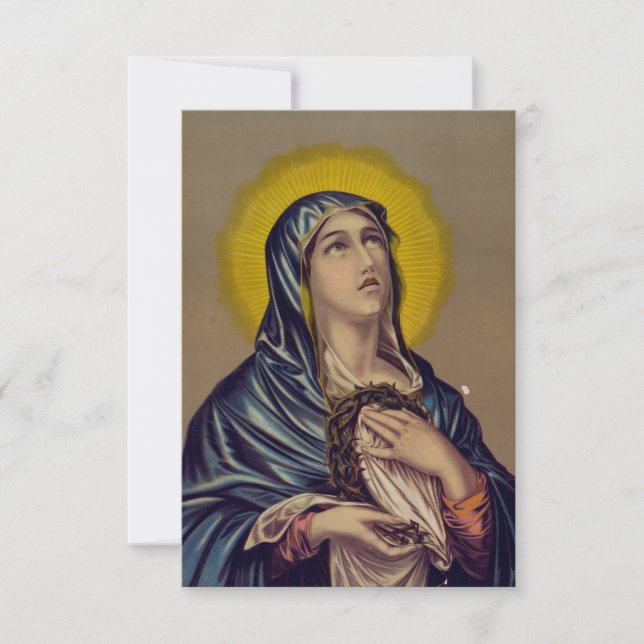 Our Lady with Crown of Thorns Holy Card (Front)