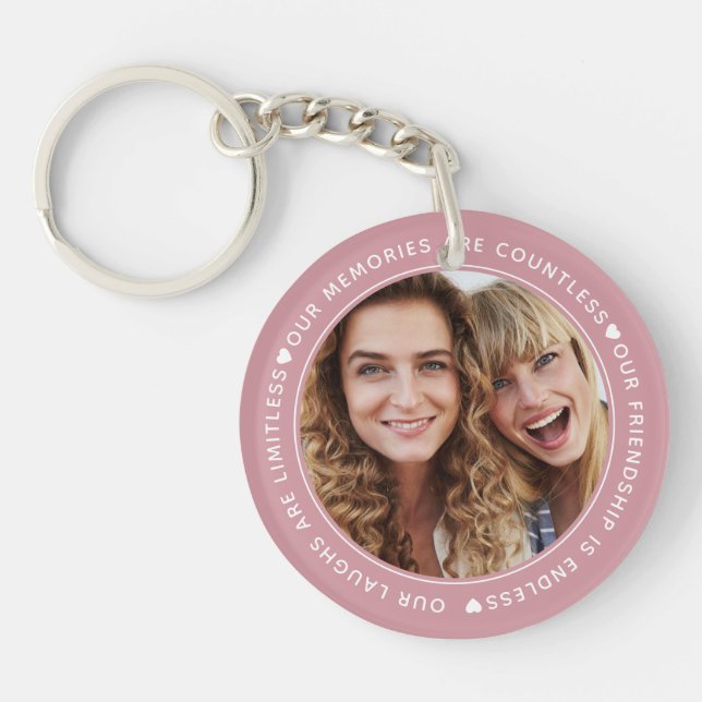 Our Laughs Are Limitless Best Friends Photo Keycha Key Ring (Front)